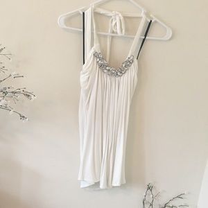 White jeweled top
